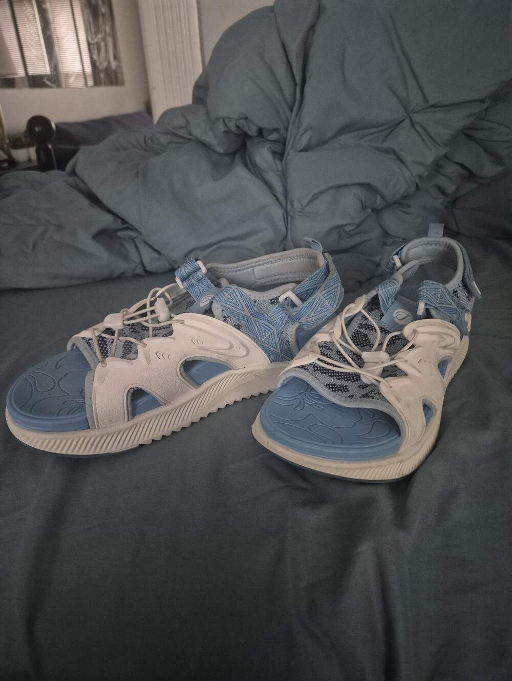 ONCAI Light Blue and White Women's Sport Sandals